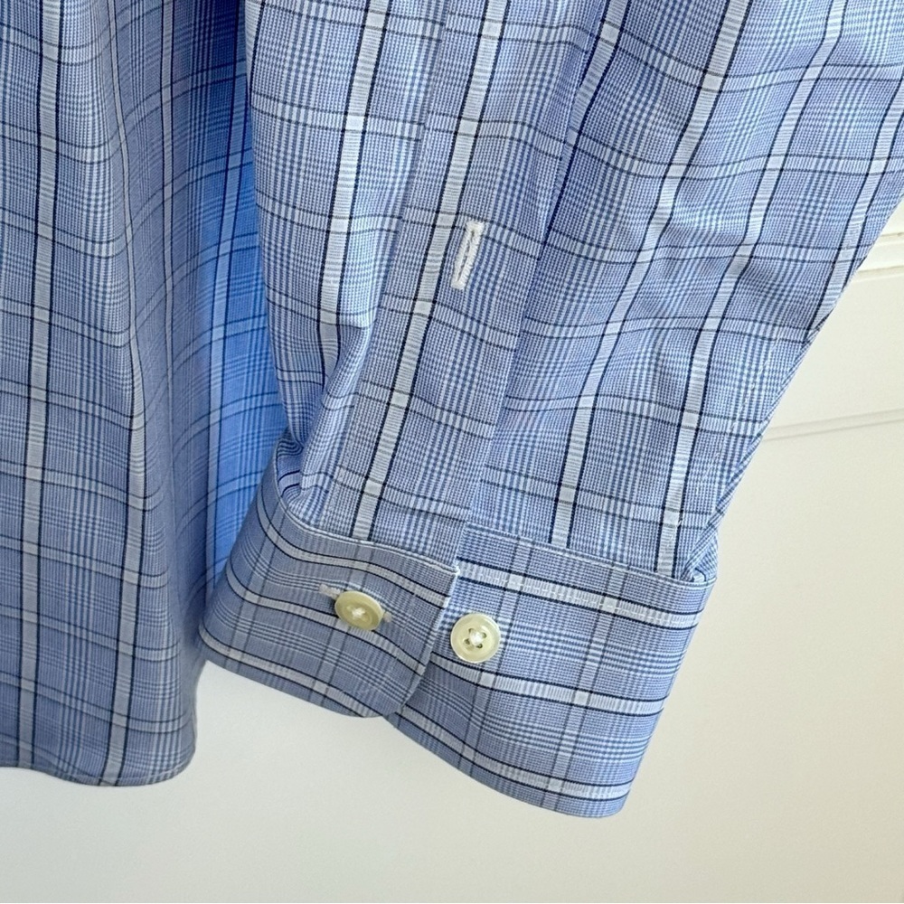 Brooks Brothers Blue Plaid Dress Shirt L/Sleeve Button Front 16 34/35 Non-Iron - Picture 6 of 12